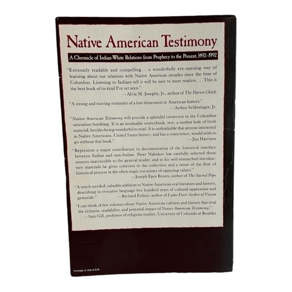 History Book Native American Testimony: A Chronicle of Indian-white Relations - Picture 3 of 3